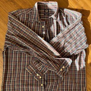 Dockers Navy Blue Striped Button Down Shirt